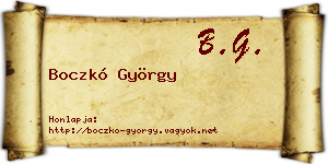 Boczkó György névjegykártya