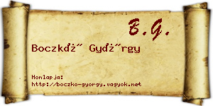 Boczkó György névjegykártya