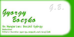 gyorgy boczko business card
