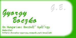 gyorgy boczko business card